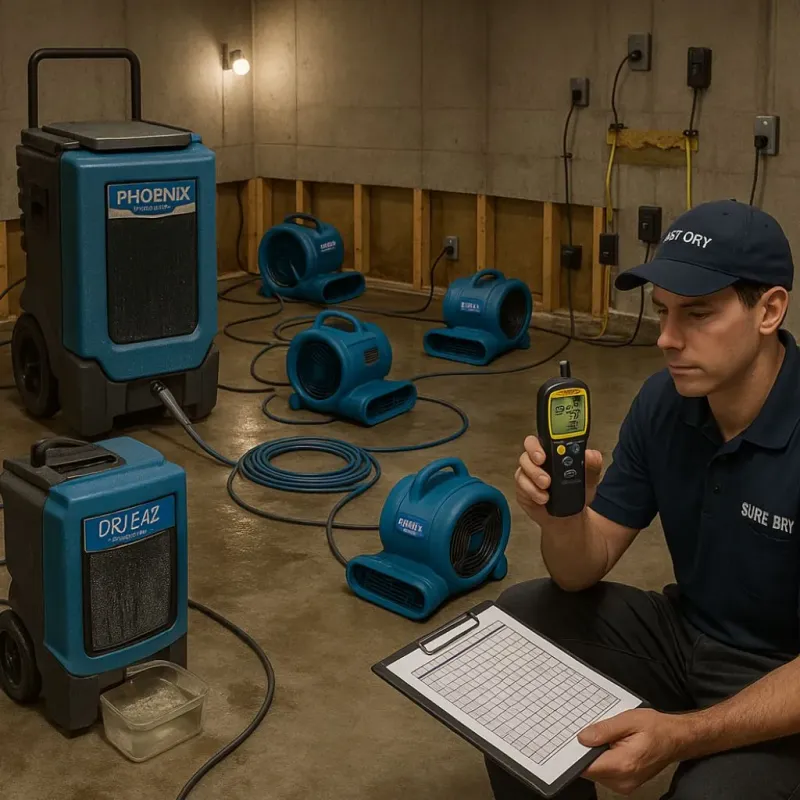 Structural Drying and Dehumidification process in Pine Bluffs, WY